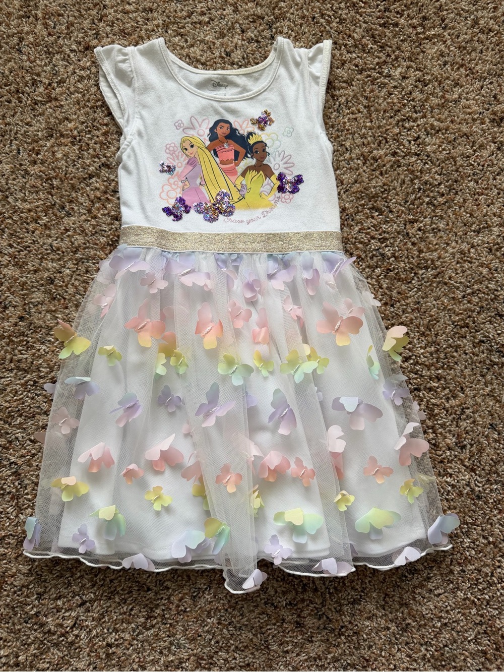 Disney White Dress with Pastel Butterfly Tulle